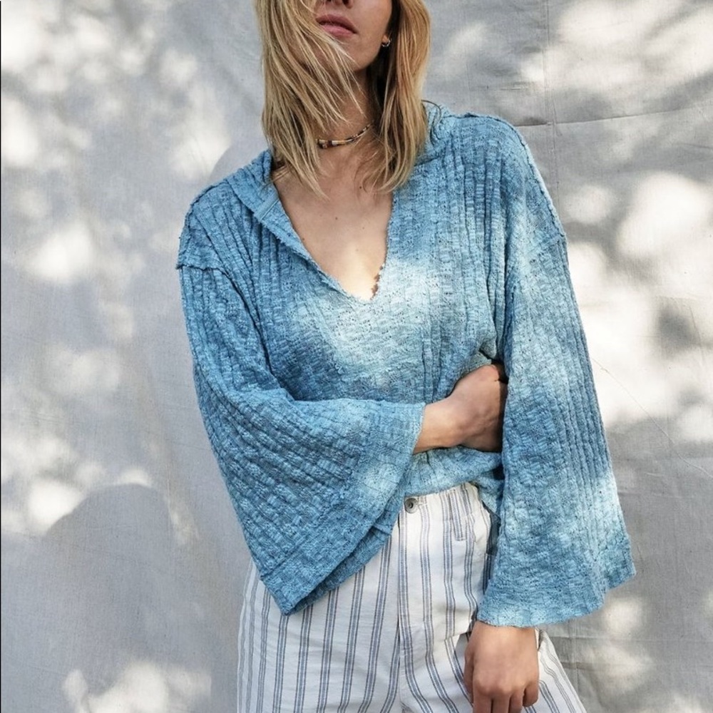Free People Baja Babe Wide Sleeve Hoodie size M